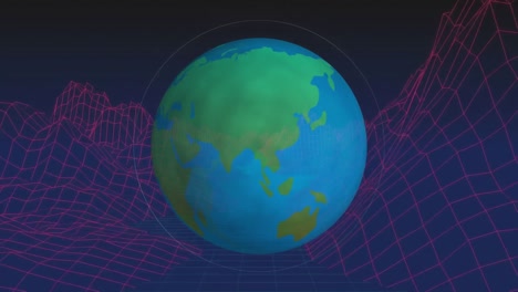 gráfico del globo y el paisaje
