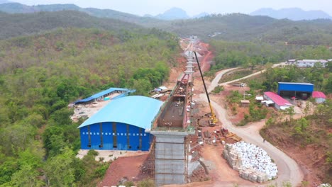railway construction project in mountains