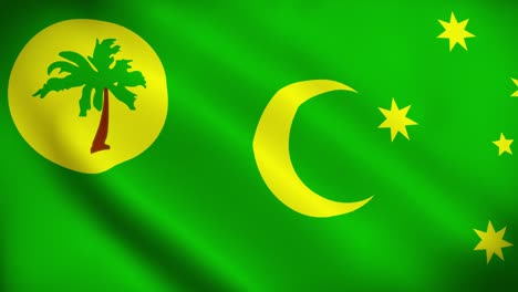 4k national animated sign of cocos (keeling) islands, animated cocos (keeling) islands flag, cocos (keeling) islands flag waving, the national flag of cocos (keeling) islands animated.