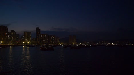 night time zhuhai city bay panorama 4k china