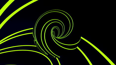 abstract 3d spiral design with neon green lines