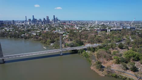 eleanor schonell bridge - cable-stayed bridge over brisbane river in dutton park, qld, australia