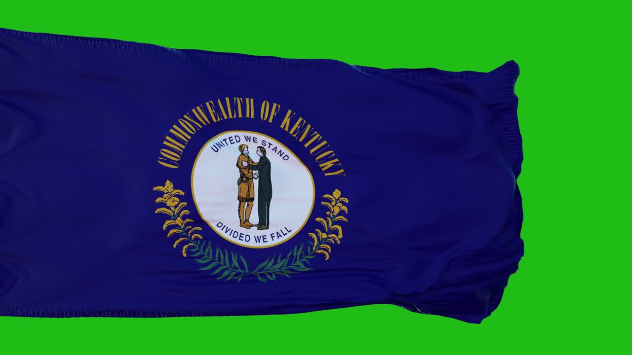bandera de kentucky en pantalla verde. perfecto para su propio fondo usando pantalla verde. renderización 3d