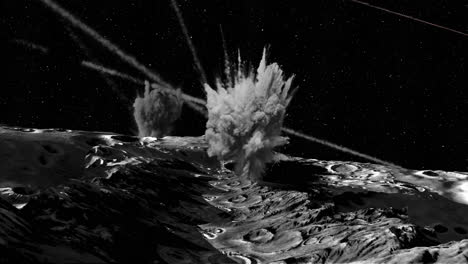 simulated asteroid impacts on a cratered lunar surface
