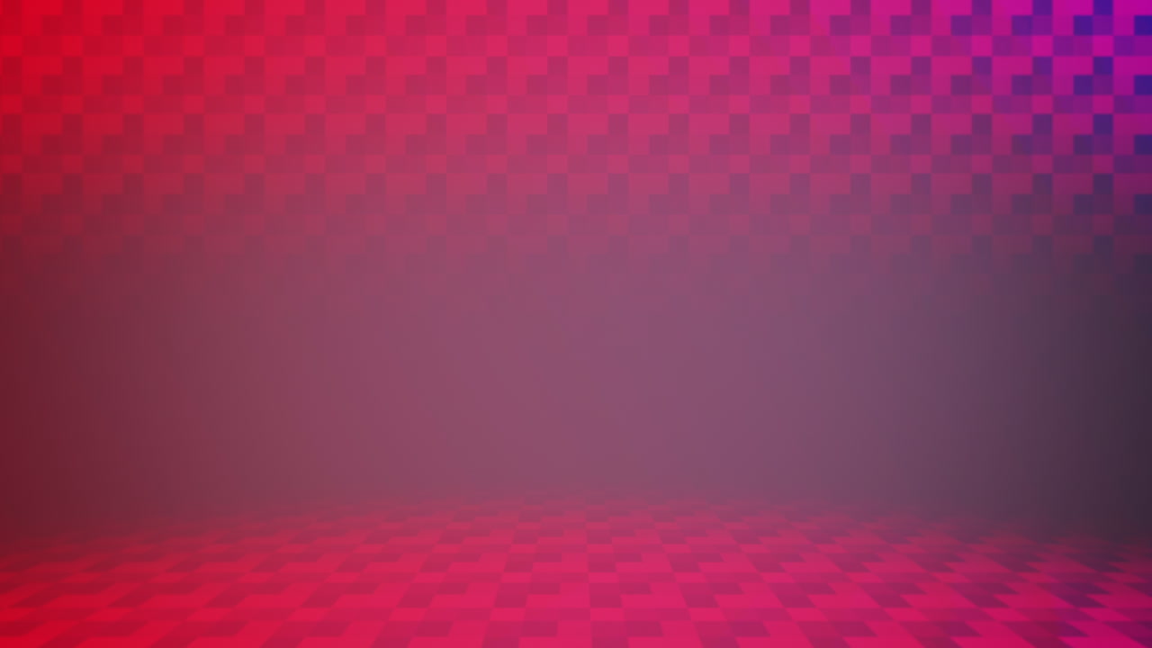 Červeno-modrý gradientní vzor s geometrickými čtverci