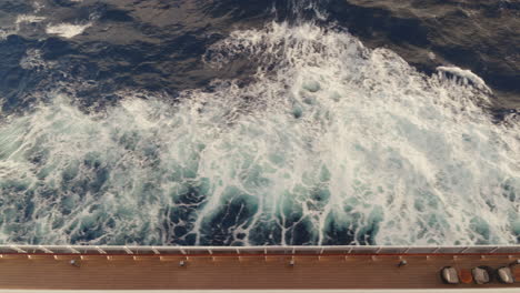 ship's deck view of ocean waves