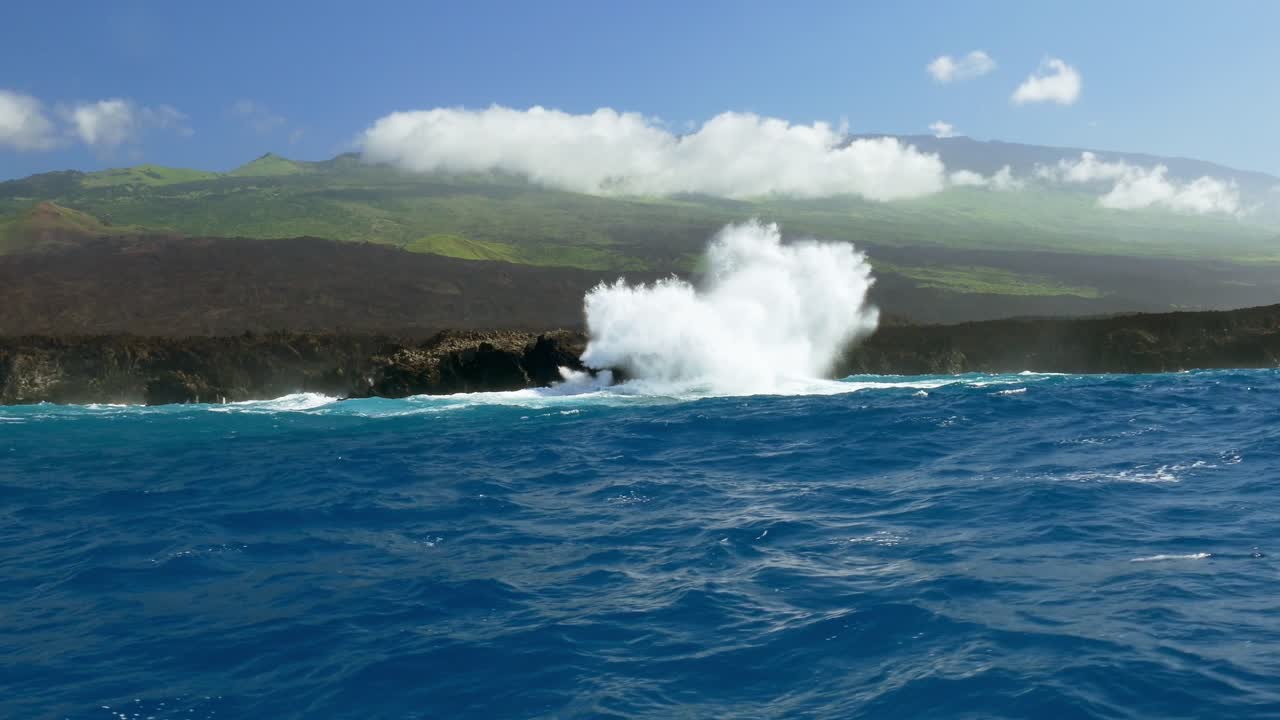 Volcanic Coastline with Powerful Waves