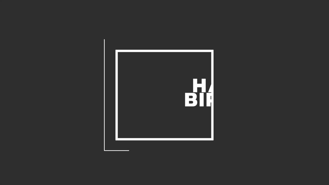 패션 블랙 그라데이션에 프레임과 함께 생일 축하