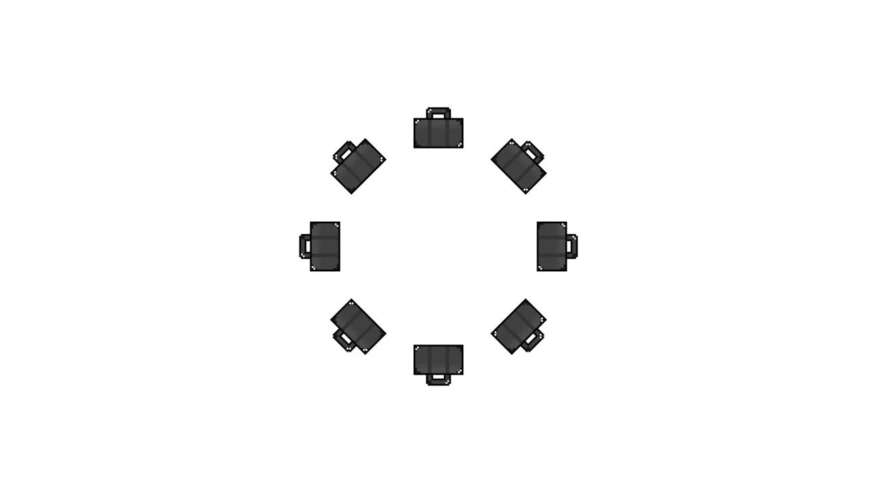 Pixel Art Suit case Spinning Circle Animated Overlay Transparent 30fps (6)