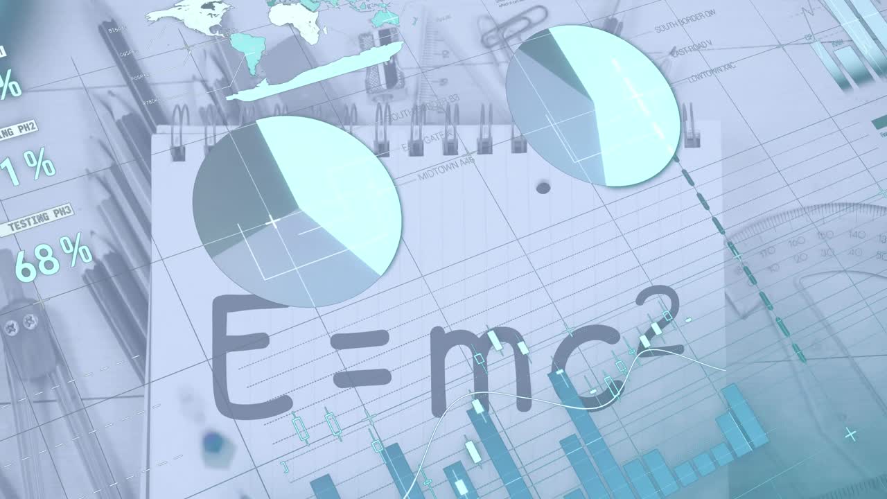 학교 장비를 통해 데이터 처리의 애니메이션