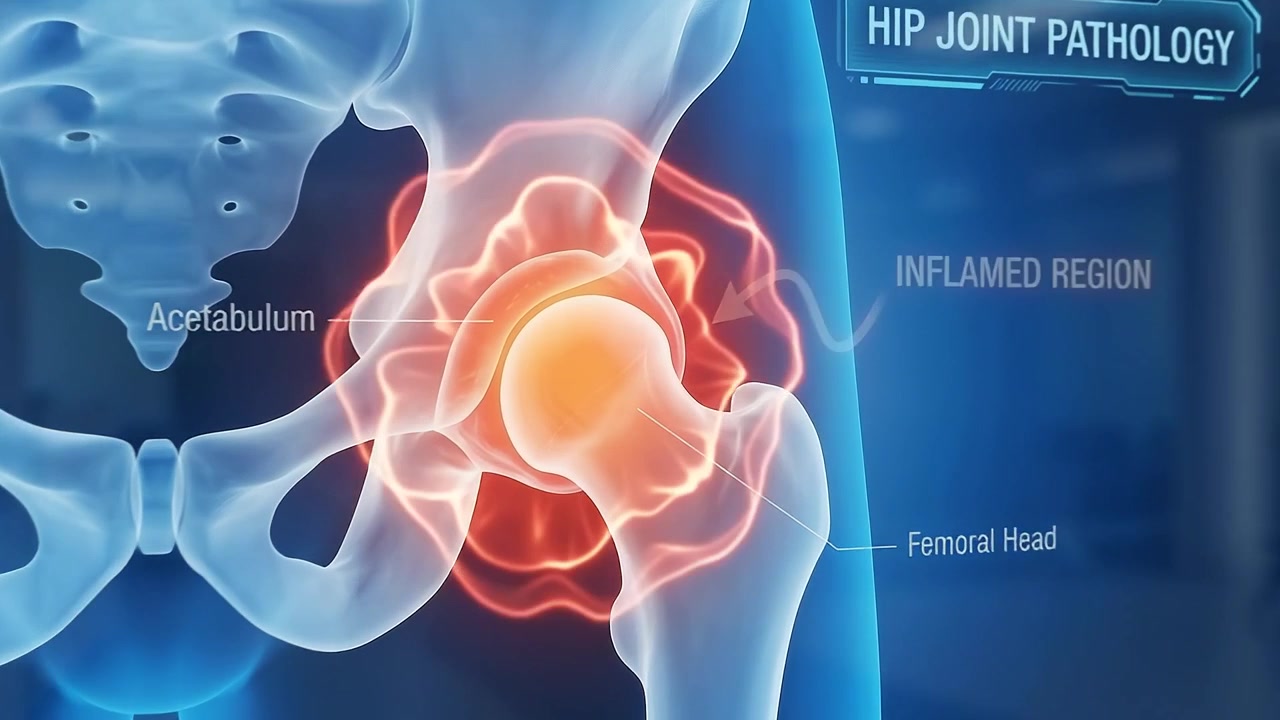 Medical Animation of Hip Joint Inflammation and Pathology