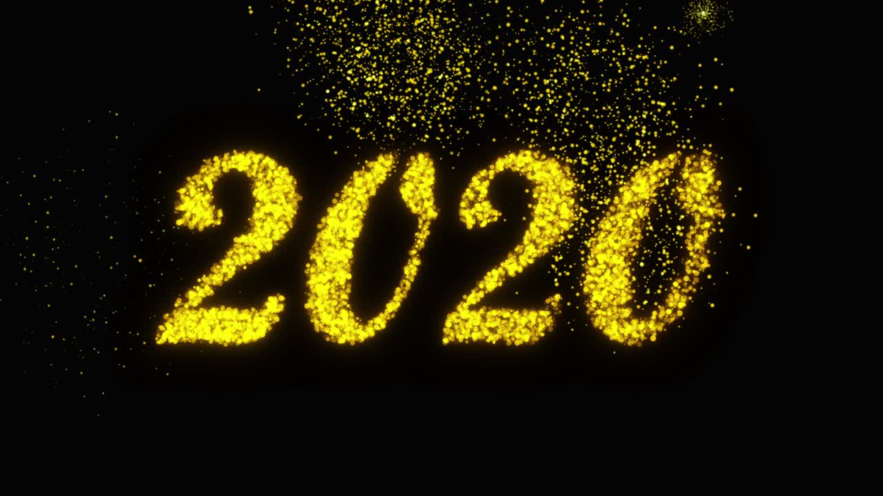 fondo de renderización 3d con número 2020 brillante. animación generada por computadora del concepto de feliz año nuevo 2020