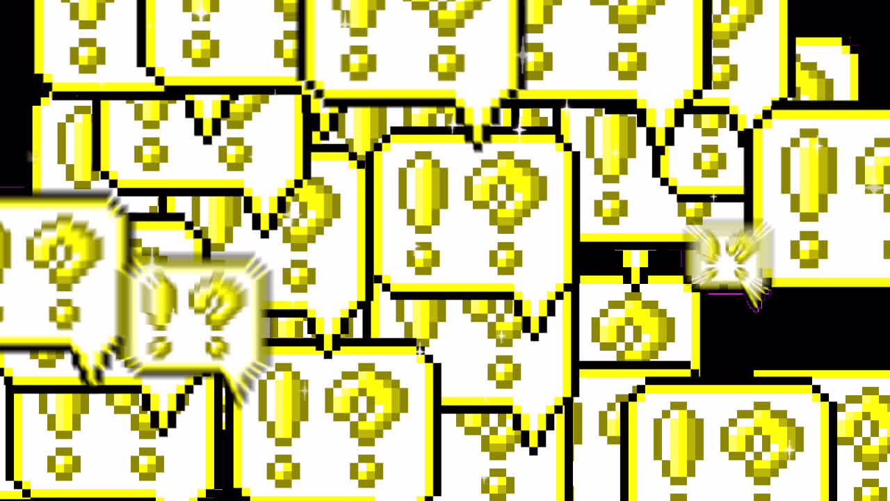 Pixel art pop up speech bubble icon interrobang mark Transitions. 1080p - 30 fps - Alpha Channel (3).mov