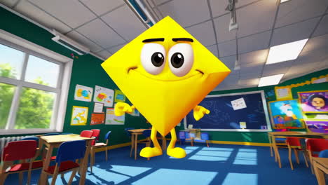 animated character in a classroom