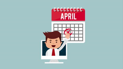 calendario de abril con una fecha rechazada