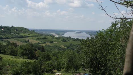 Skyline-over-Danube-and-vineyard-and-fields-Europe-Serbia