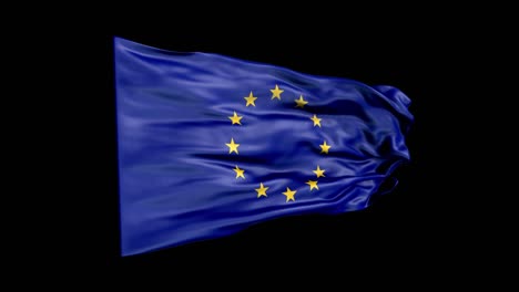 realistic european union flag is waving 3d animation. national flag of european union. 4k european union flag seamless loop animation.