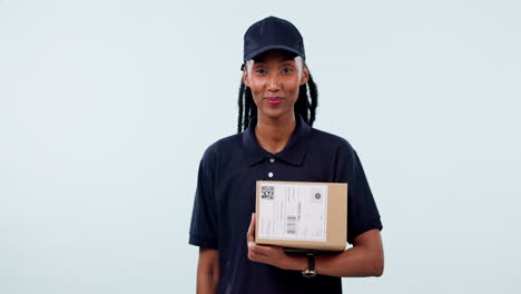happy black woman, delivery