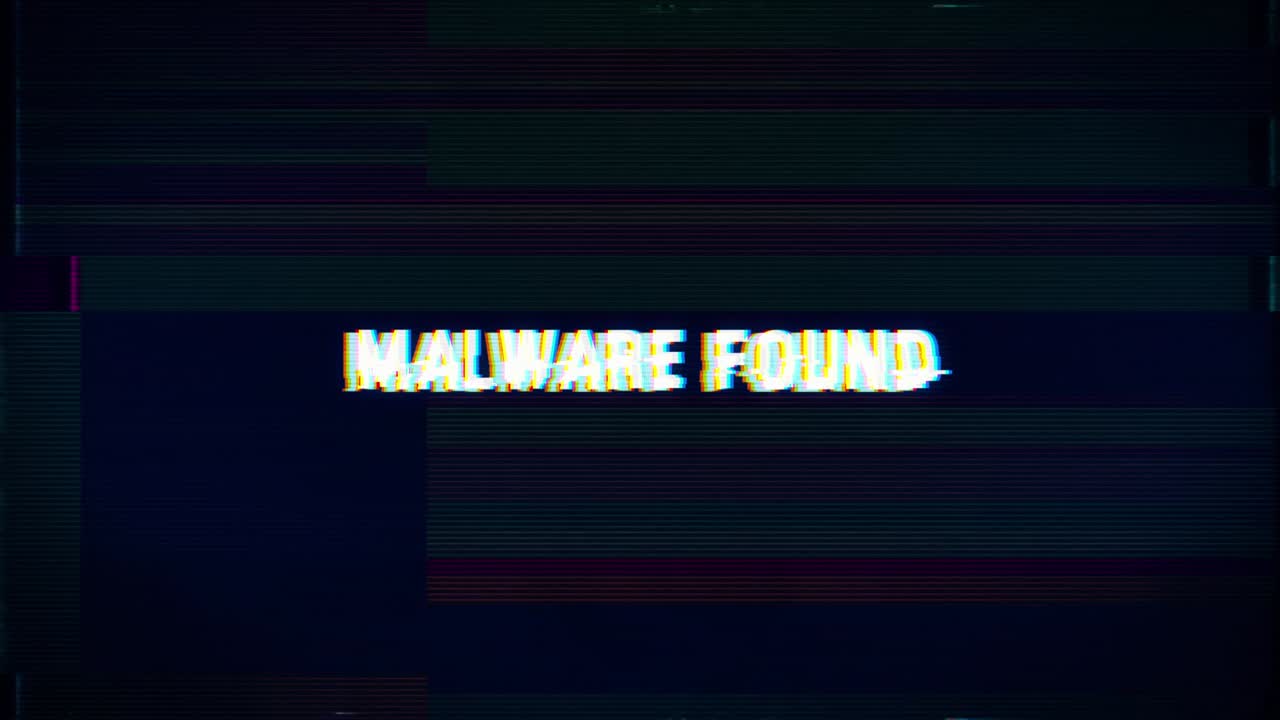 malware encontrado advertencia fallo mensaje de texto y fondo de ruido con código binario de computadora