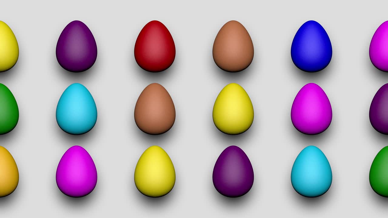 Colored eggs background, seamless looping