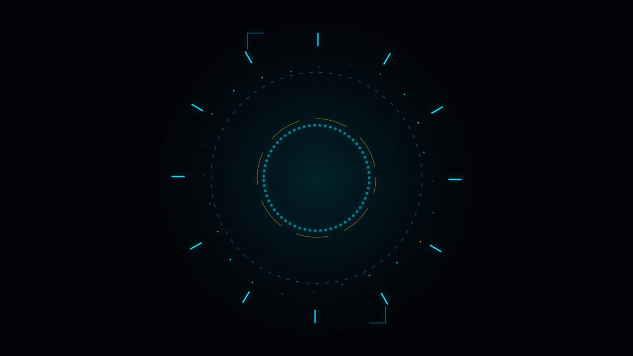 Futuristic Digital HUD Interface Circular Loading Animation