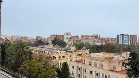 malaga spain town hall and beautiful real estate administrative buildings