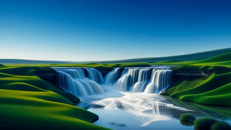 majestic waterfall in lush green landscape