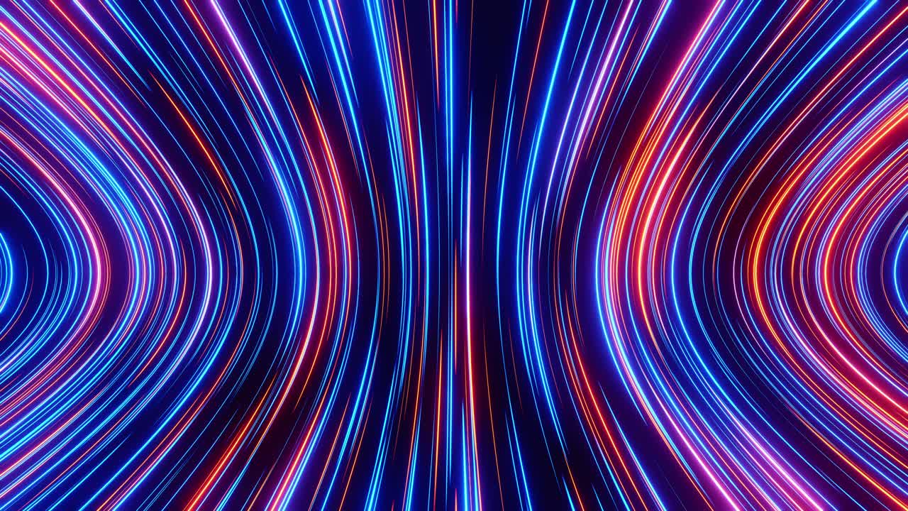 Flowing abstract neon lines. Loop animation
