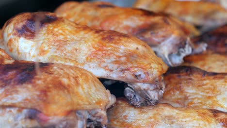 close-up of roasted chicken legs