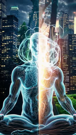 human anatomy in a meditative pose