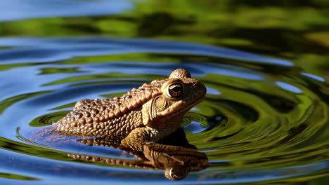 a toad in water with ripples