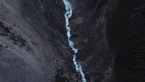 creek under a waterfall mist static