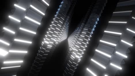 futuristic glowing geometric tunnel