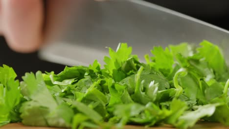 chopping coriander