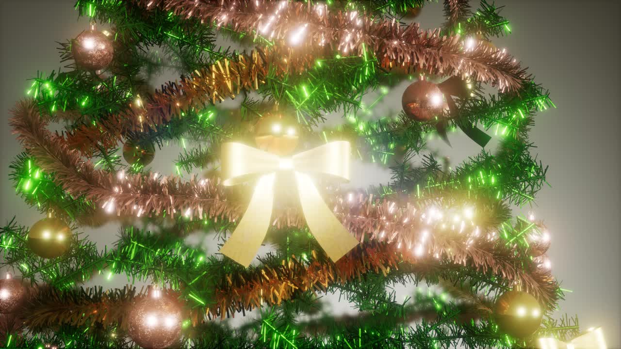 foto de estudio alegre de un árbol de navidad con luces coloridas