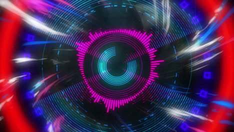 animation of glowing moving kaleidoscopic shapes over black background