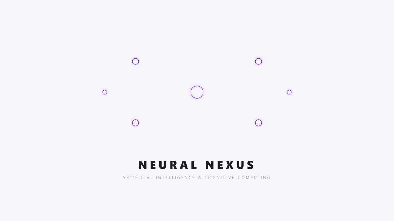 3D render of Neural Nexus concept with connected nodes forming network on light background creating artificial intelligence animation designed for technology visuals and video overlays