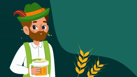 una animación de una colección plana de publicaciones de instagram para la celebración del festival de cerveza oktoberfest