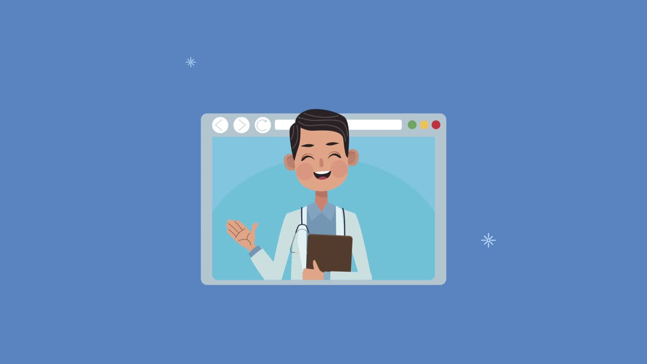 doctor professional in webpage medical animation