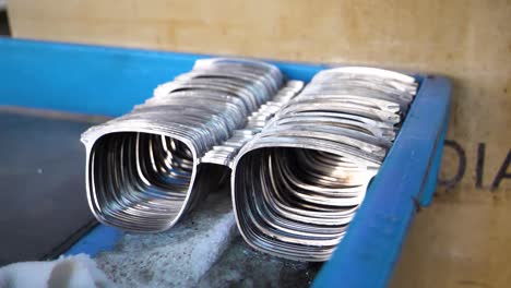 spectacles metal frames in a glasses factory in jiangsu province, china.