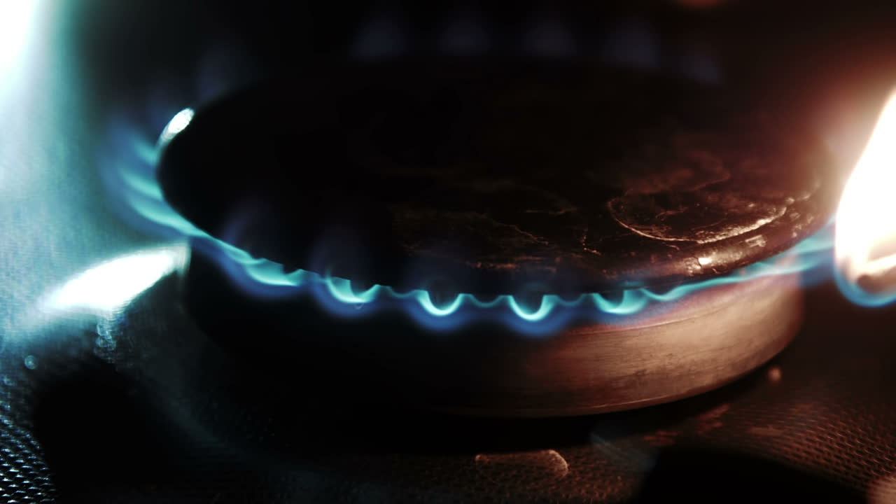 Closeup Woman Using Portable Gas Stove at Camping (Stock Footage)