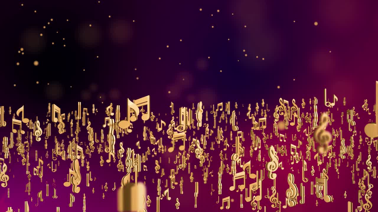 황금색 추상적인 다채로운 오디오 음악 음악 노트 기호 음파, 비트 음악 루프 배경
