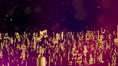 golden abstract colorful audio music musical note symbols sound wave, beat music loop background