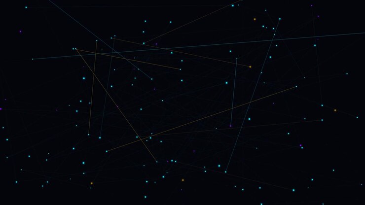 Abstract Digital Network Connection with Glowing Particles and Lines