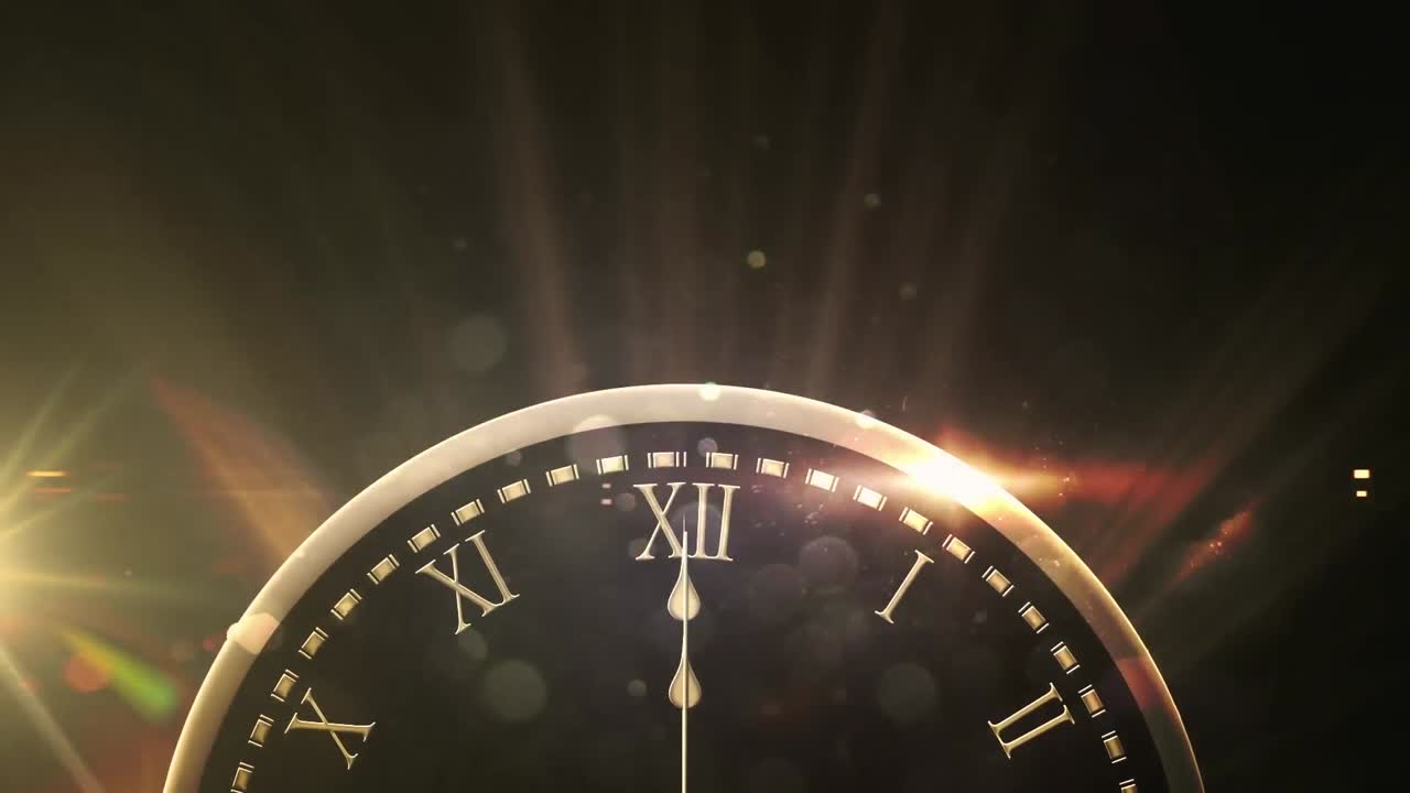 Animação de pontos de luz sobre relógio