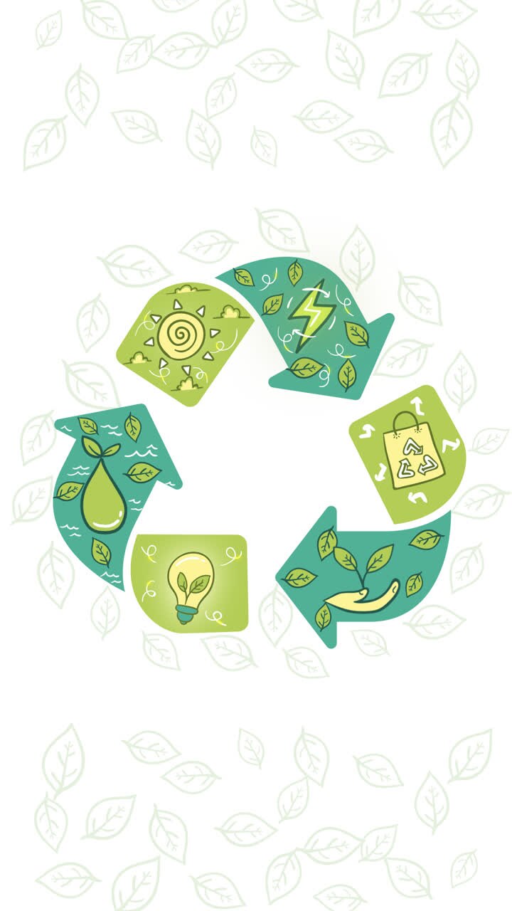 Motion Graphic of Hand drawn ecology concept background