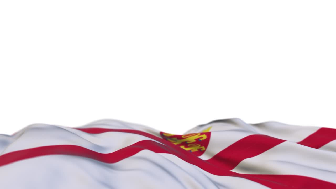 바람의 루프에 흔들리는 저지 직물 발, 바람에 흔들린 저지 질 배너, 반 채워진 색 배경, 텍스트를 위한 장소, 20 초 루프.