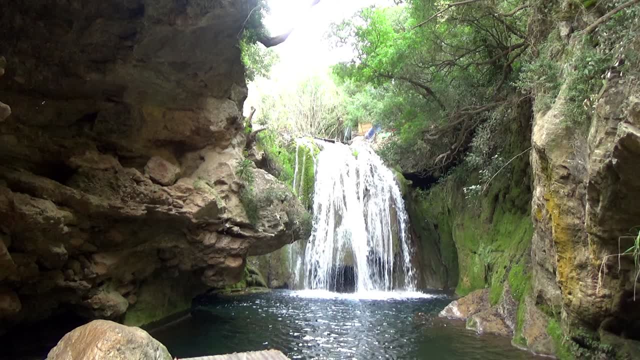 timelapse of beautiful waterfall in Akchour Chefchaouen