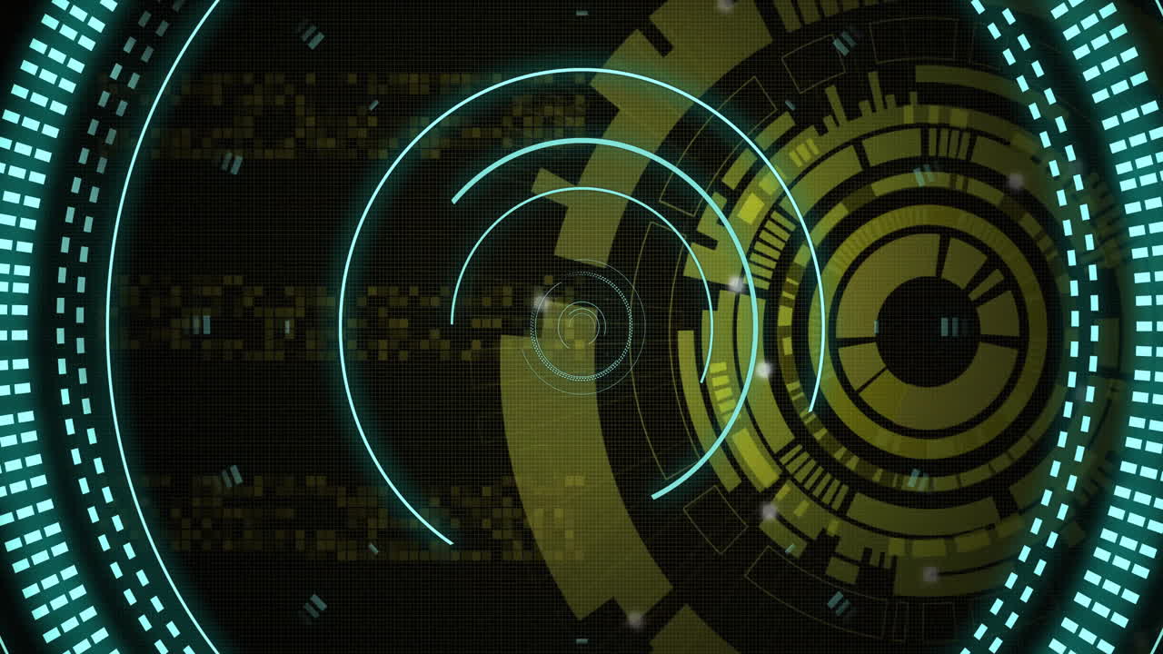 animación de escaneo de alcance sobre formas en movimiento