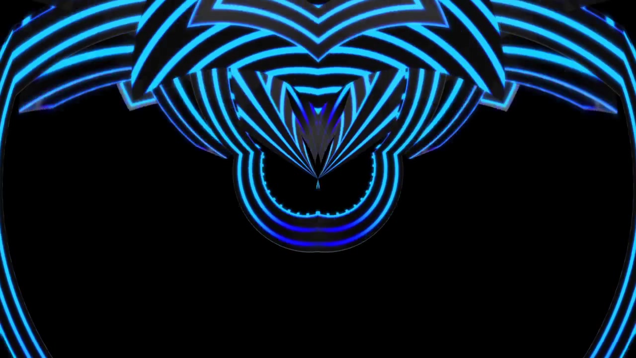 Dynamic Symmetrical Blue Neon Geometric Pattern Loop
